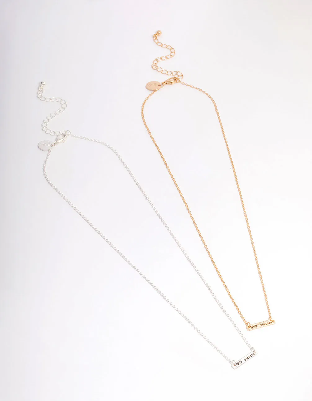 Mixed Metal Sister Bar Necklace Pack