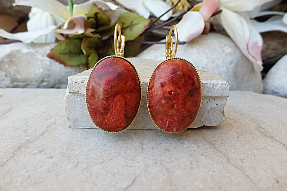 Natural coral earrings