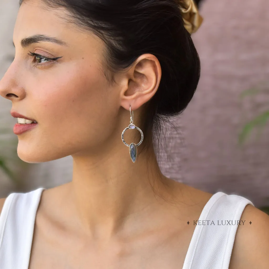 Nature Fusion - Moonstone & Labradorite Earrings