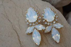 Opal crystal earrings