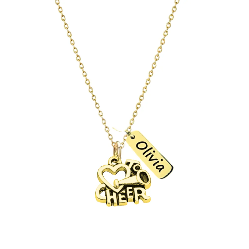 Personalized Engraved Cheer Name Tag Necklace-Pick Style