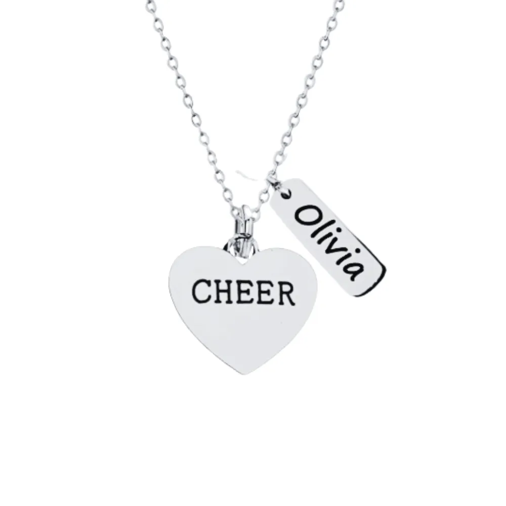 Personalized Engraved Cheer Name Tag Necklace-Pick Style