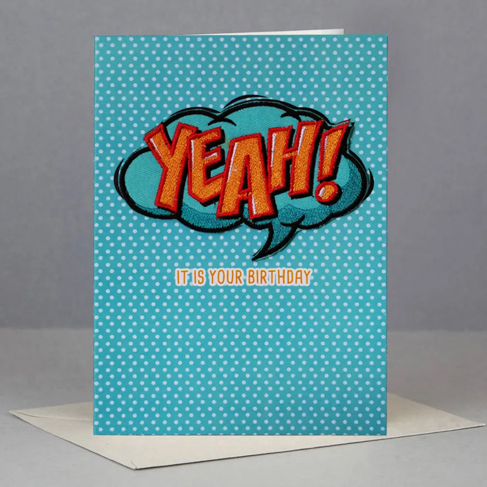 "YEAH" Iron-On Patch Card