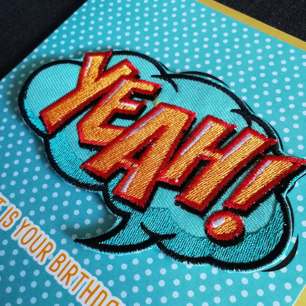 "YEAH" Iron-On Patch Card