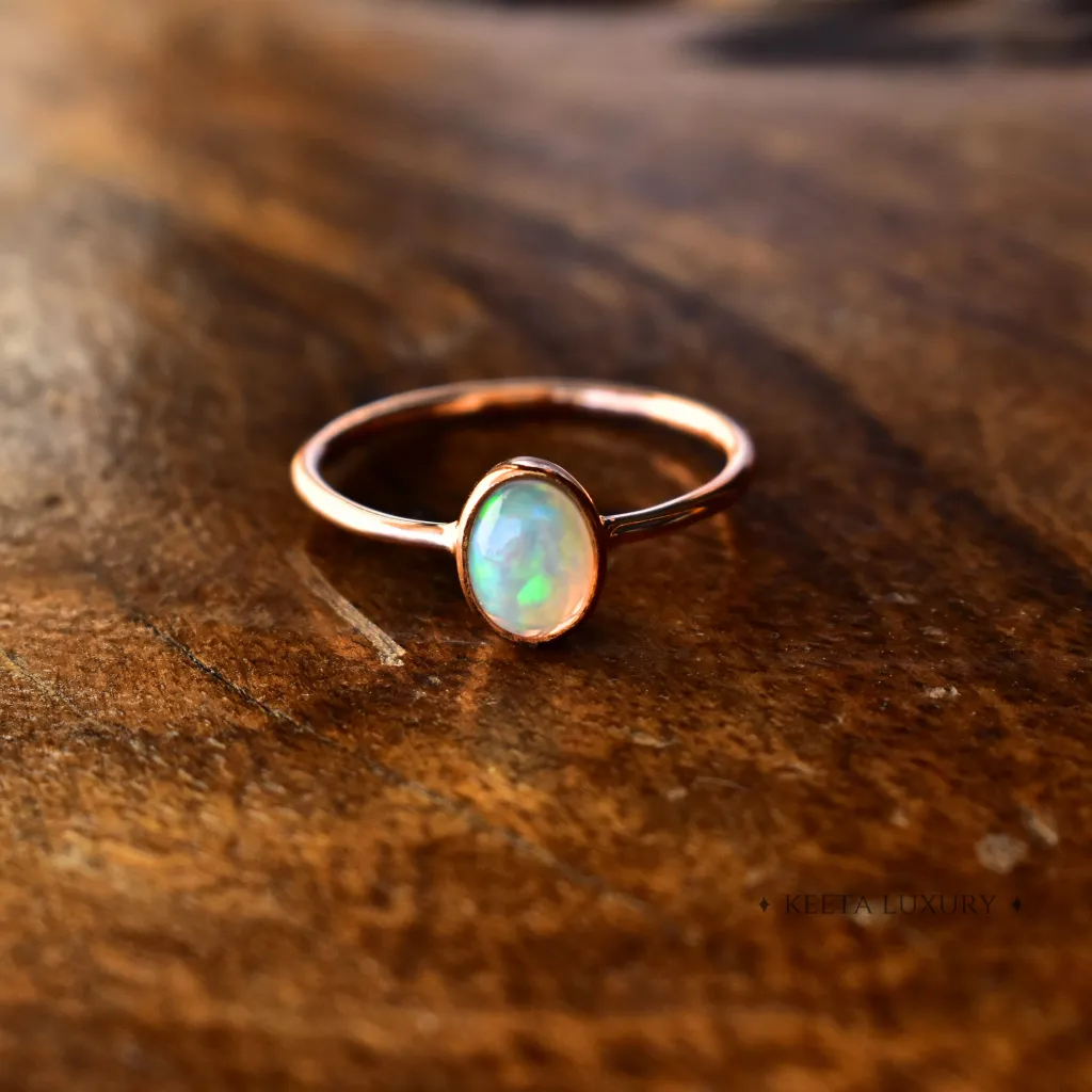 Rainbow Essence - Simple Opal Ring