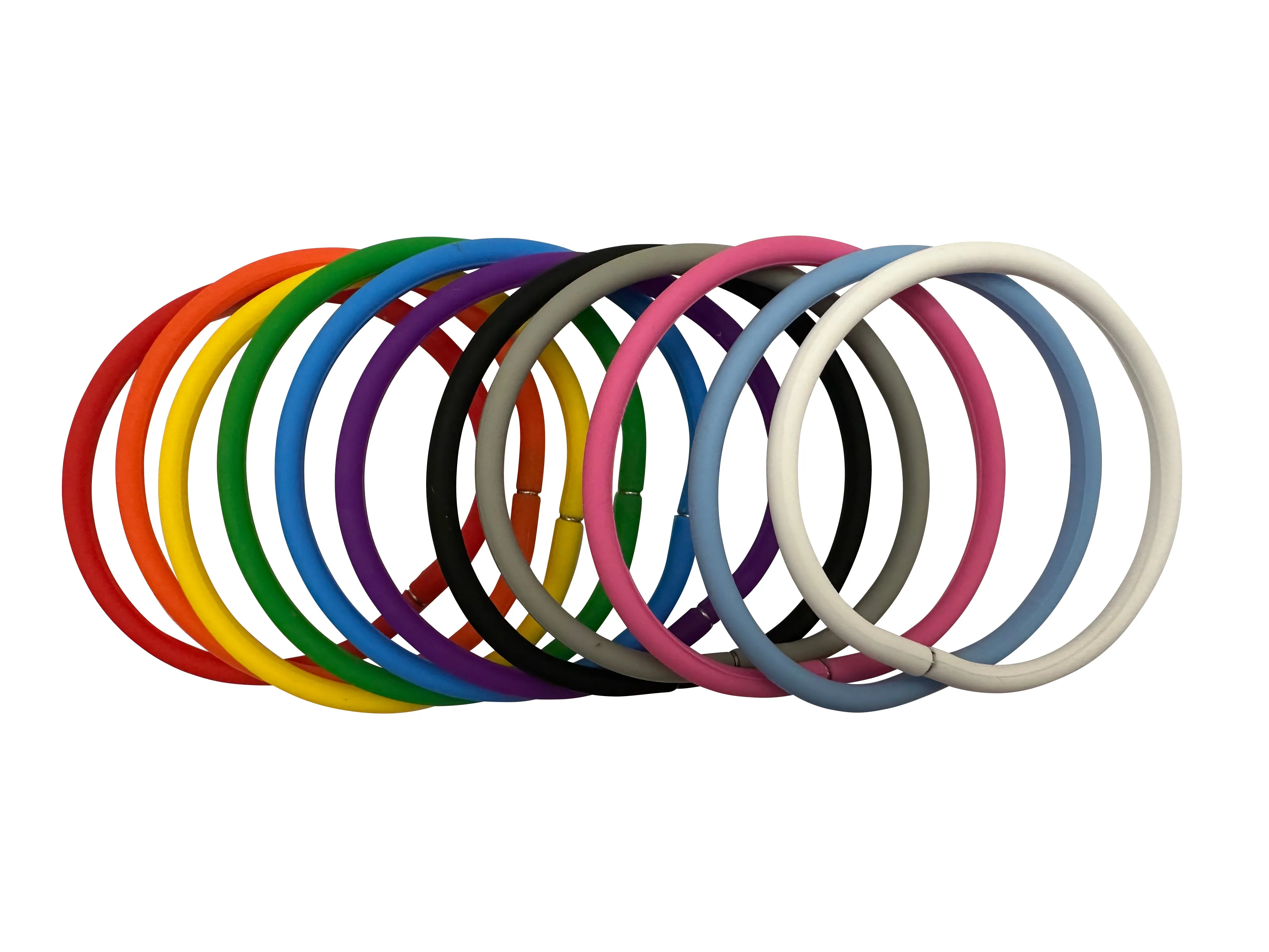 Rainbow Pride Flag Colors Trans/Ace Inclusive Silicone Multi Bracelet Set