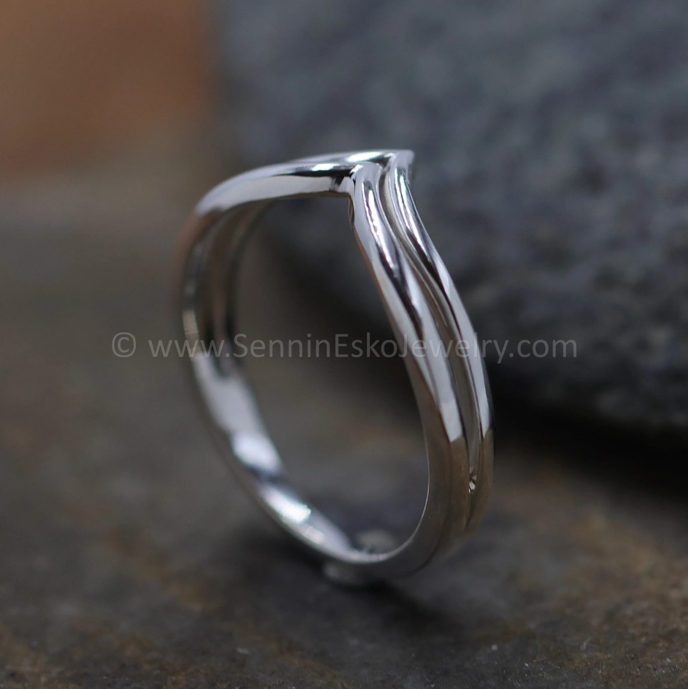 READY TO SHIP Double Chevron Ring, Size 7.5