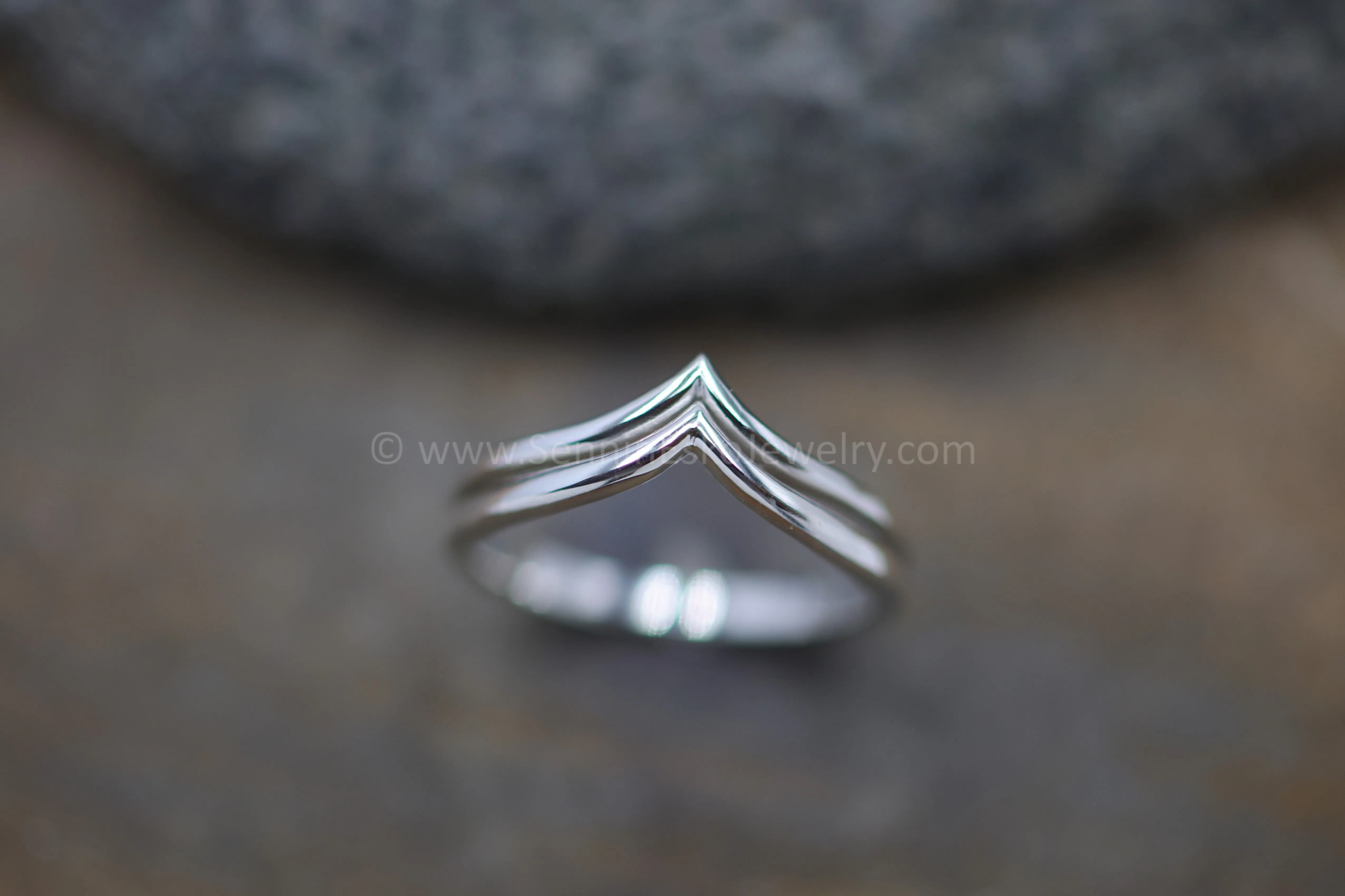 READY TO SHIP Double Chevron Ring, Size 7.5