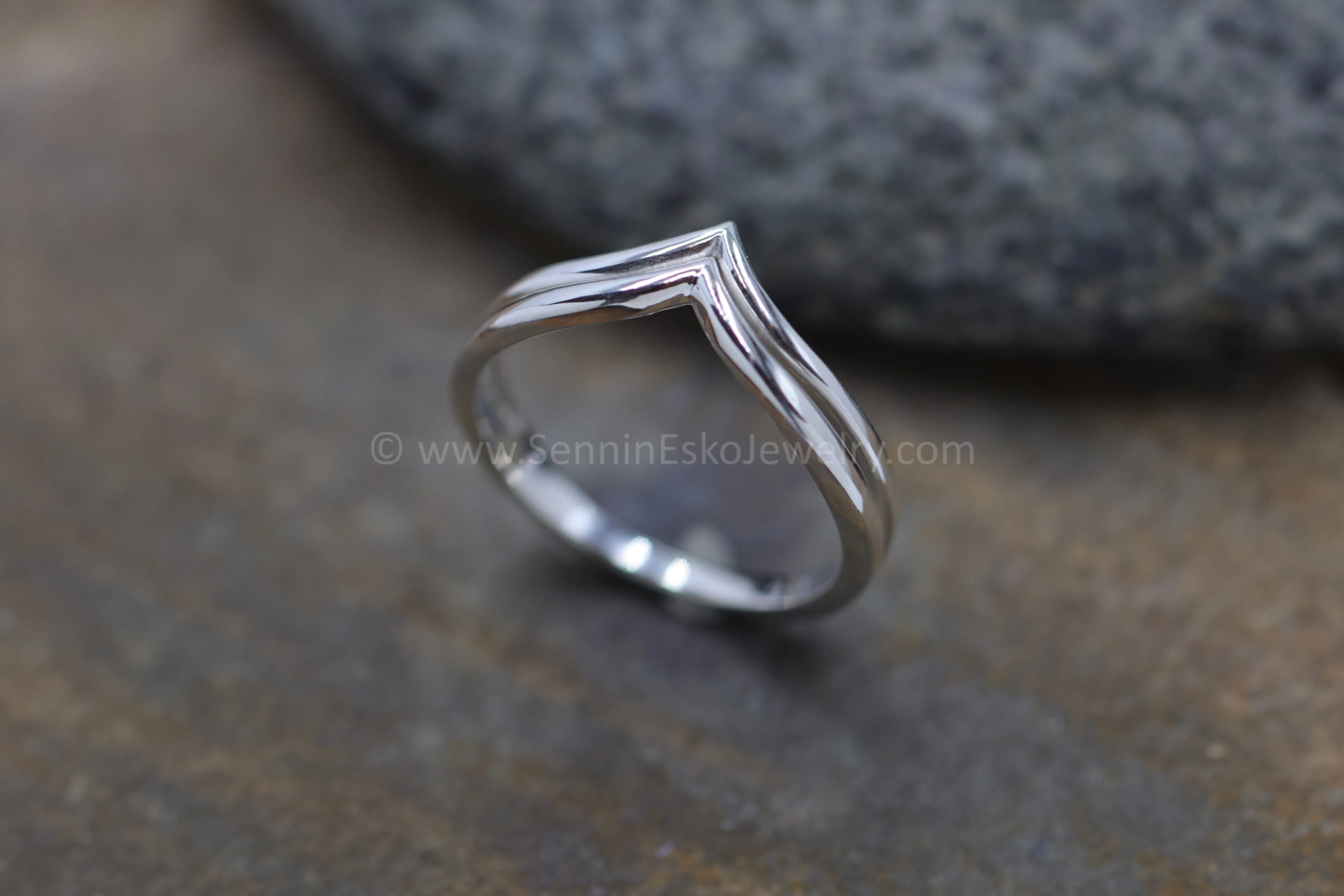 READY TO SHIP Double Chevron Ring, Size 7.5