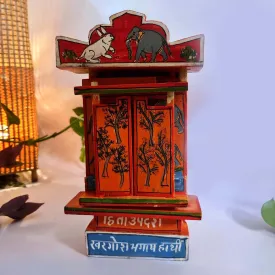 Red Handcrafted Wooden Box of Stories from Hitopdesh  (L)