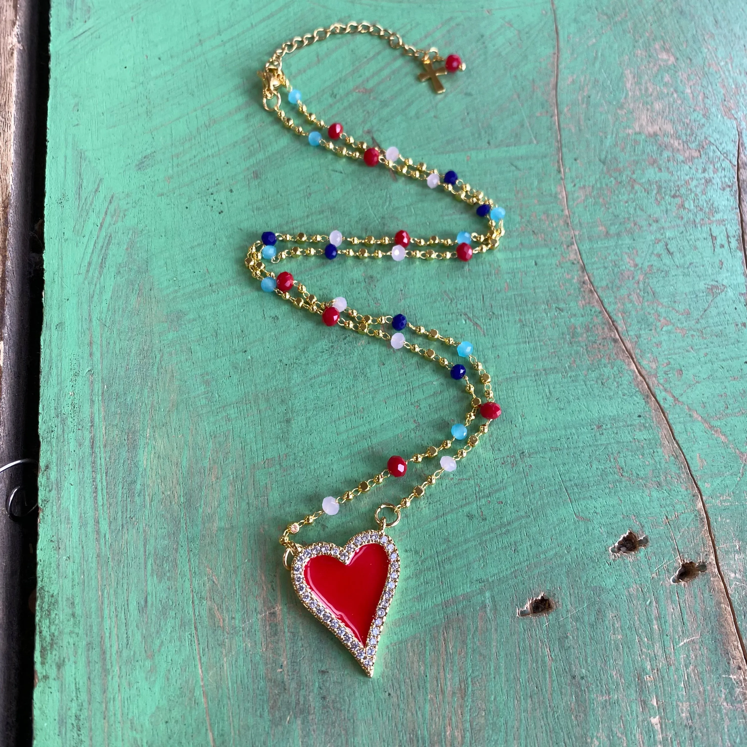 Red Heart Crystal Necklaces