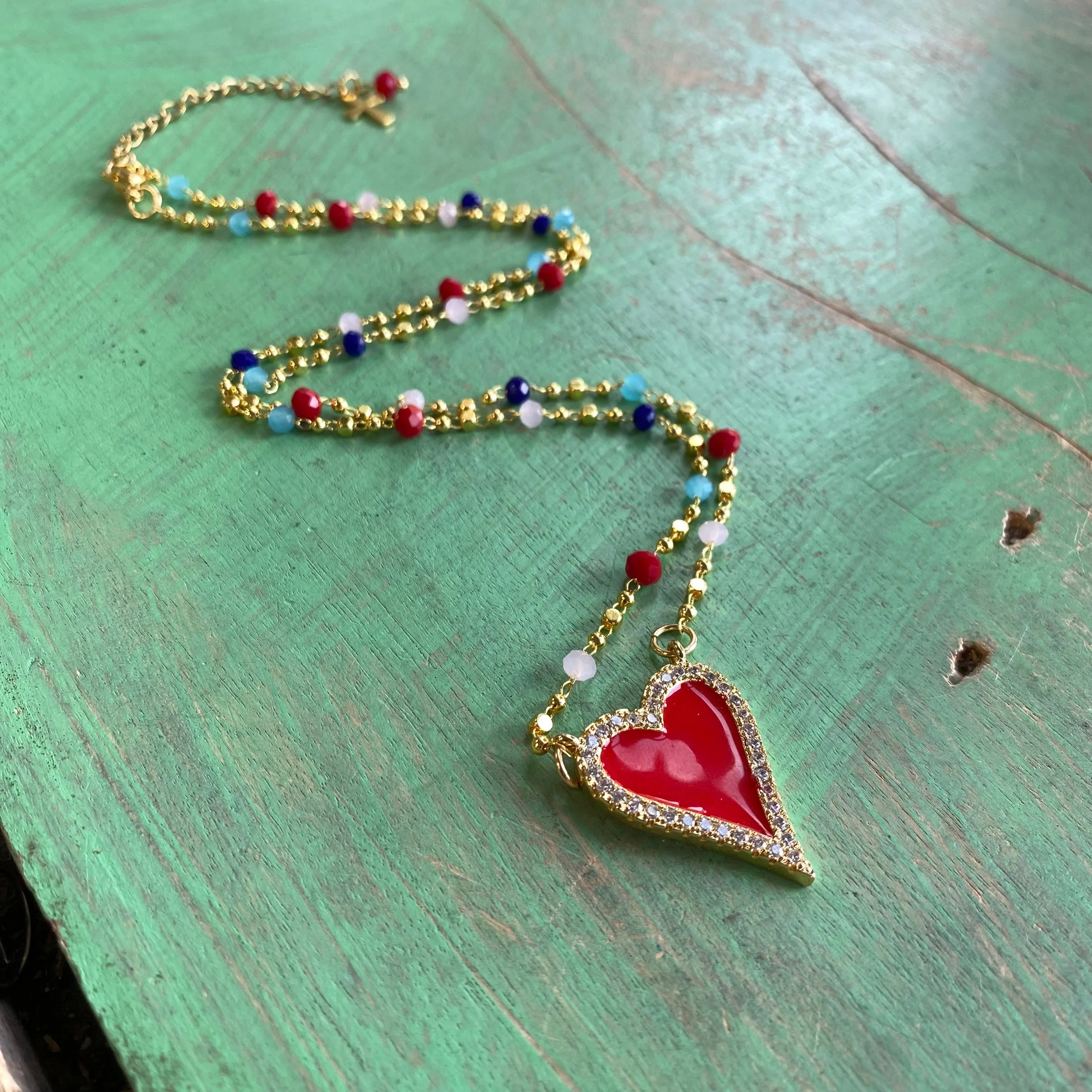 Red Heart Crystal Necklaces