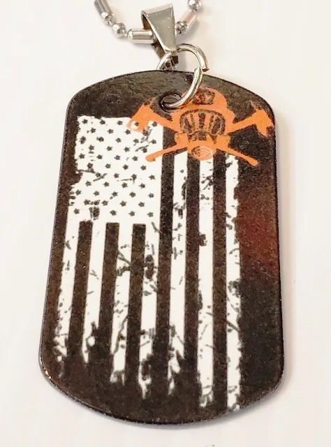 Red Line Dog Tag Necklaces