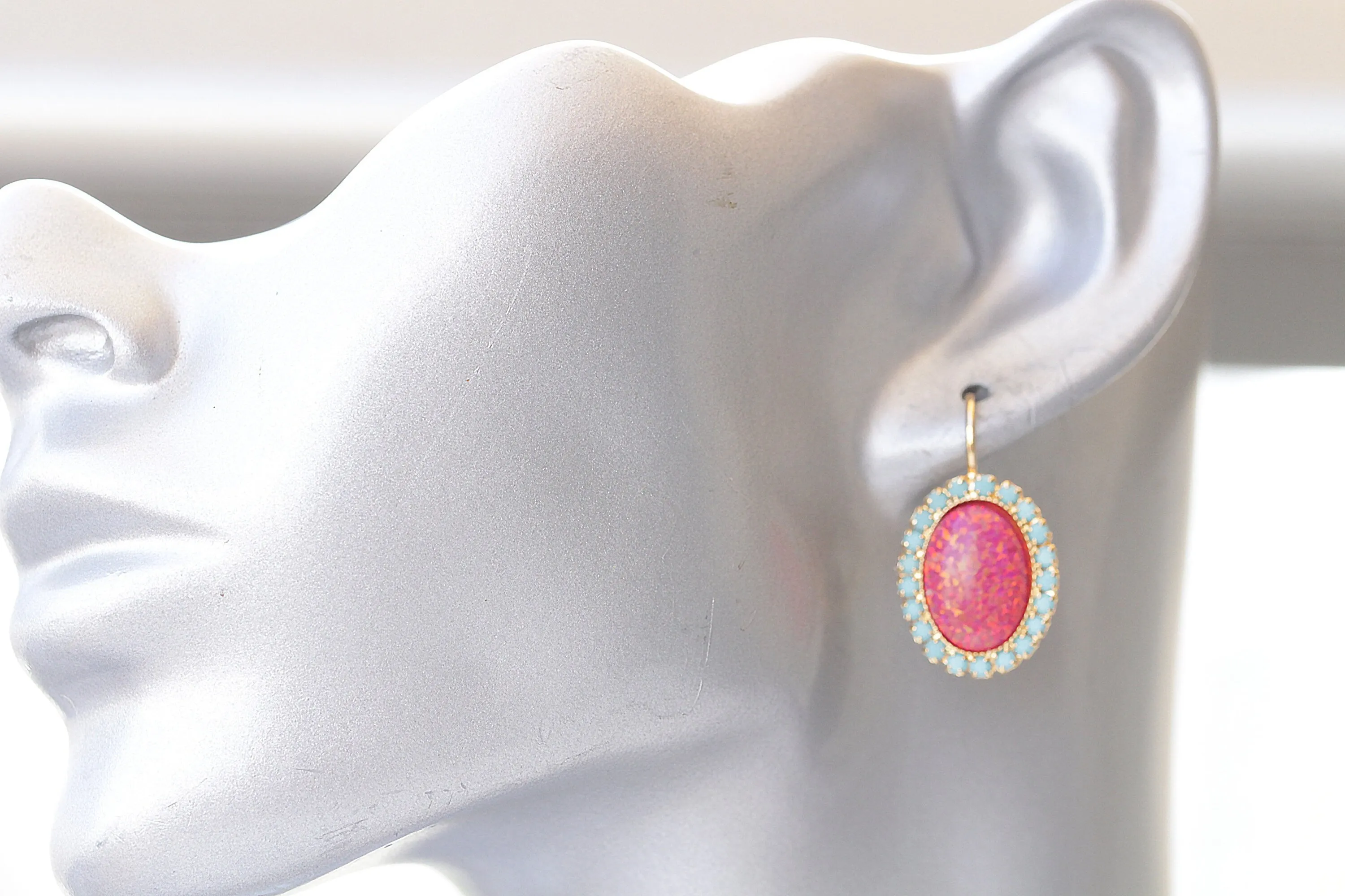 RED  OPAL EARRINGS