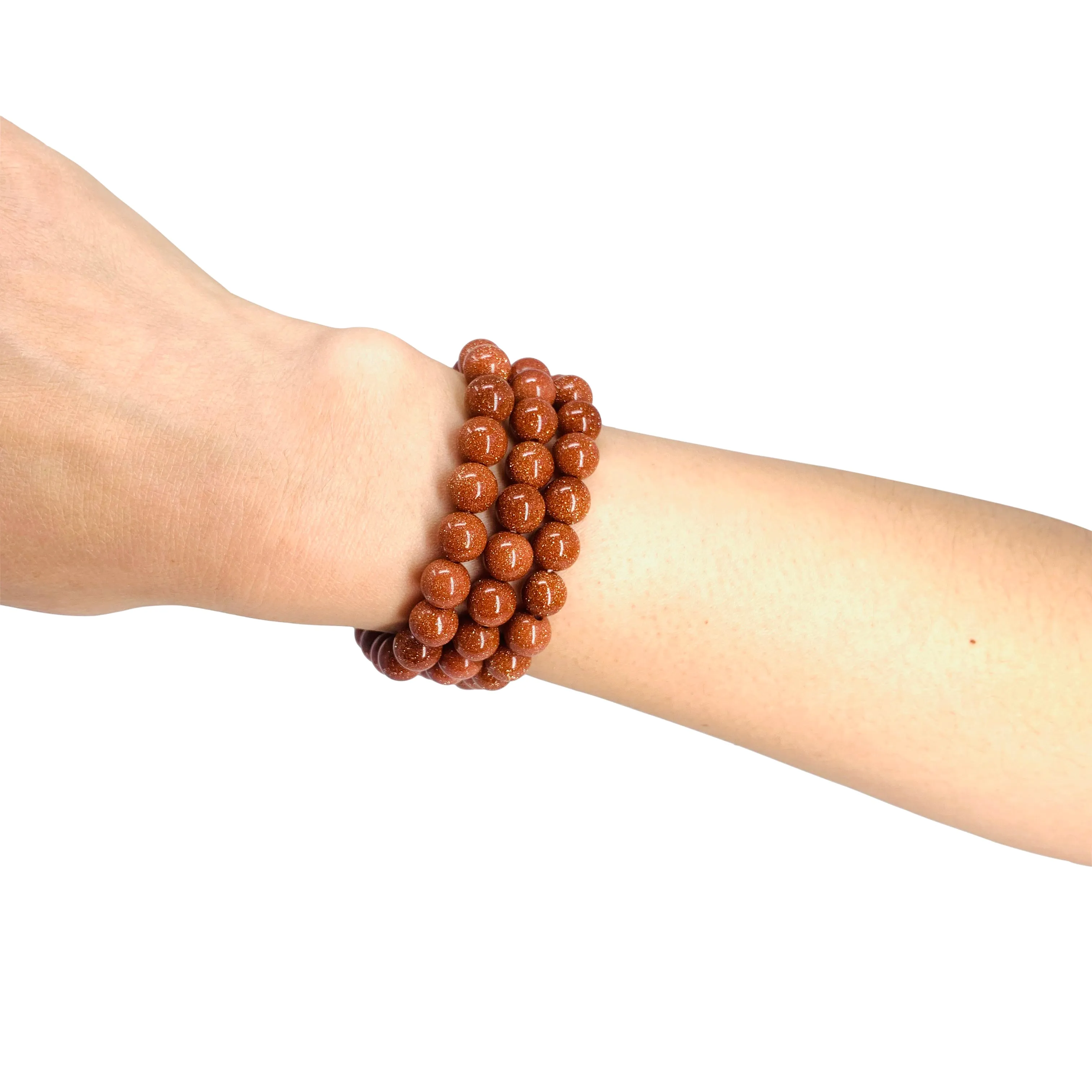 Red Sandstone Beaded Crystal Bracelet