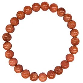 Red Sandstone Beaded Crystal Bracelet