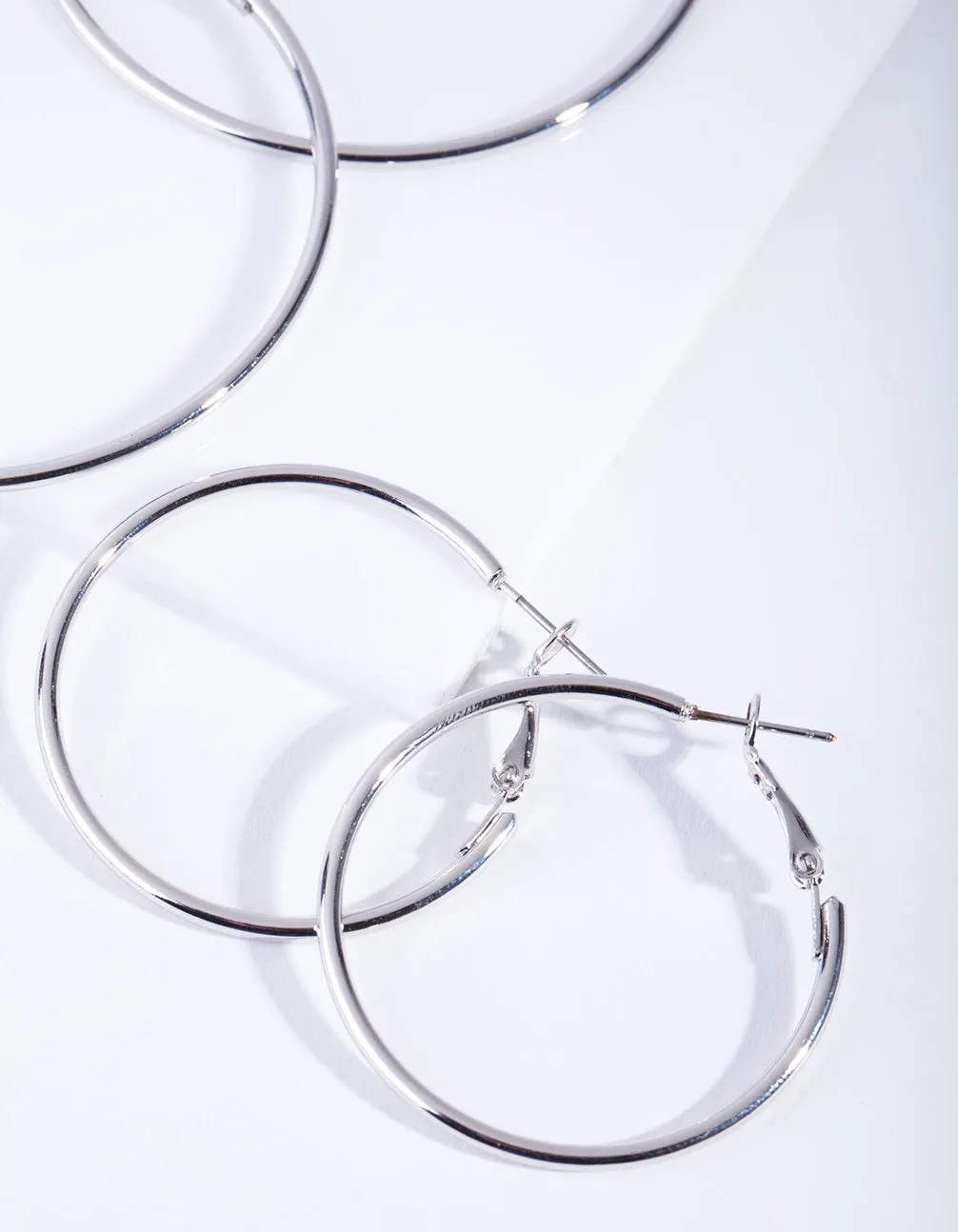 Rhodium Mixed Hoop Earring Pack