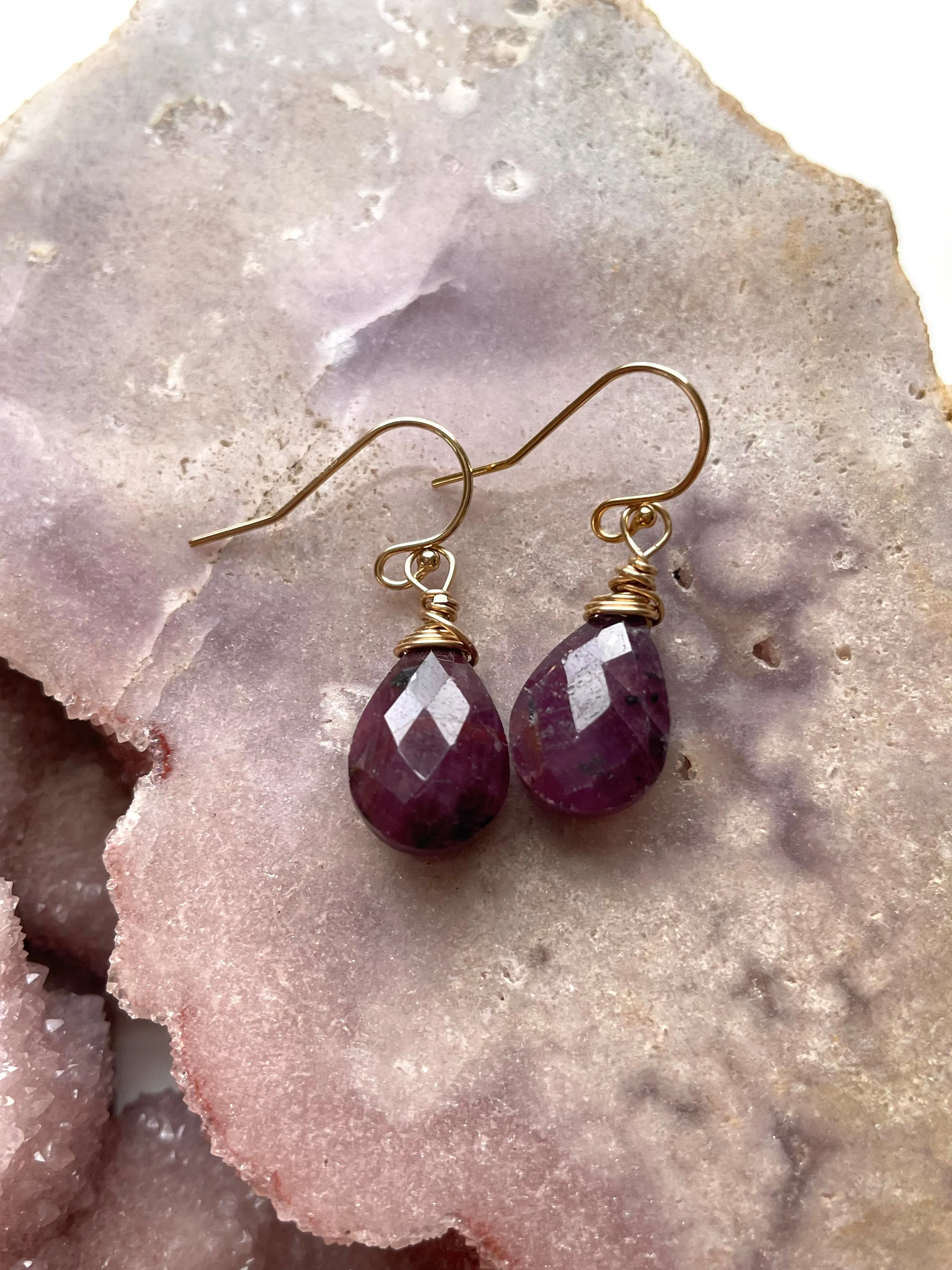 Ruby Teardrop Earrings