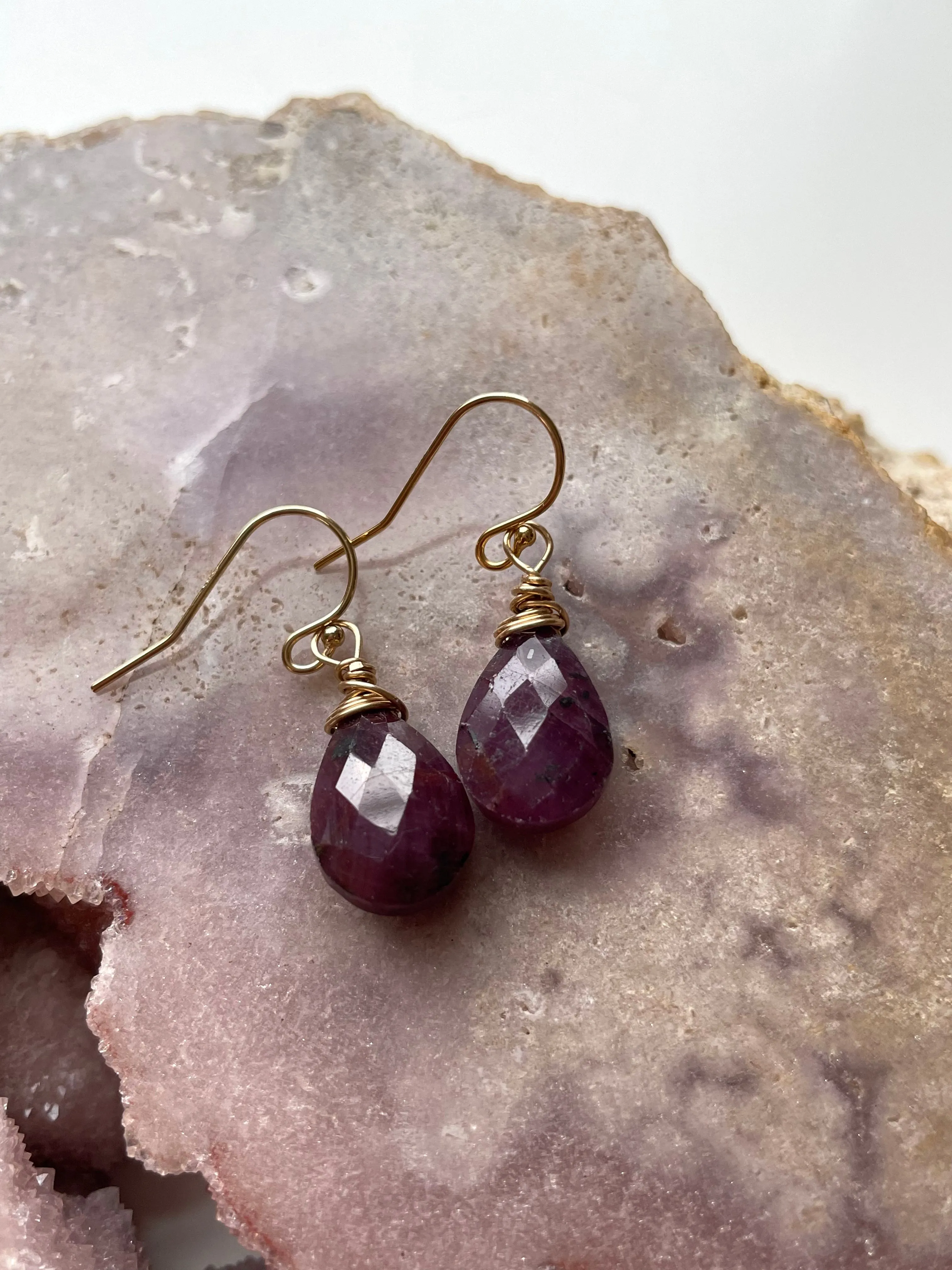 Ruby Teardrop Earrings