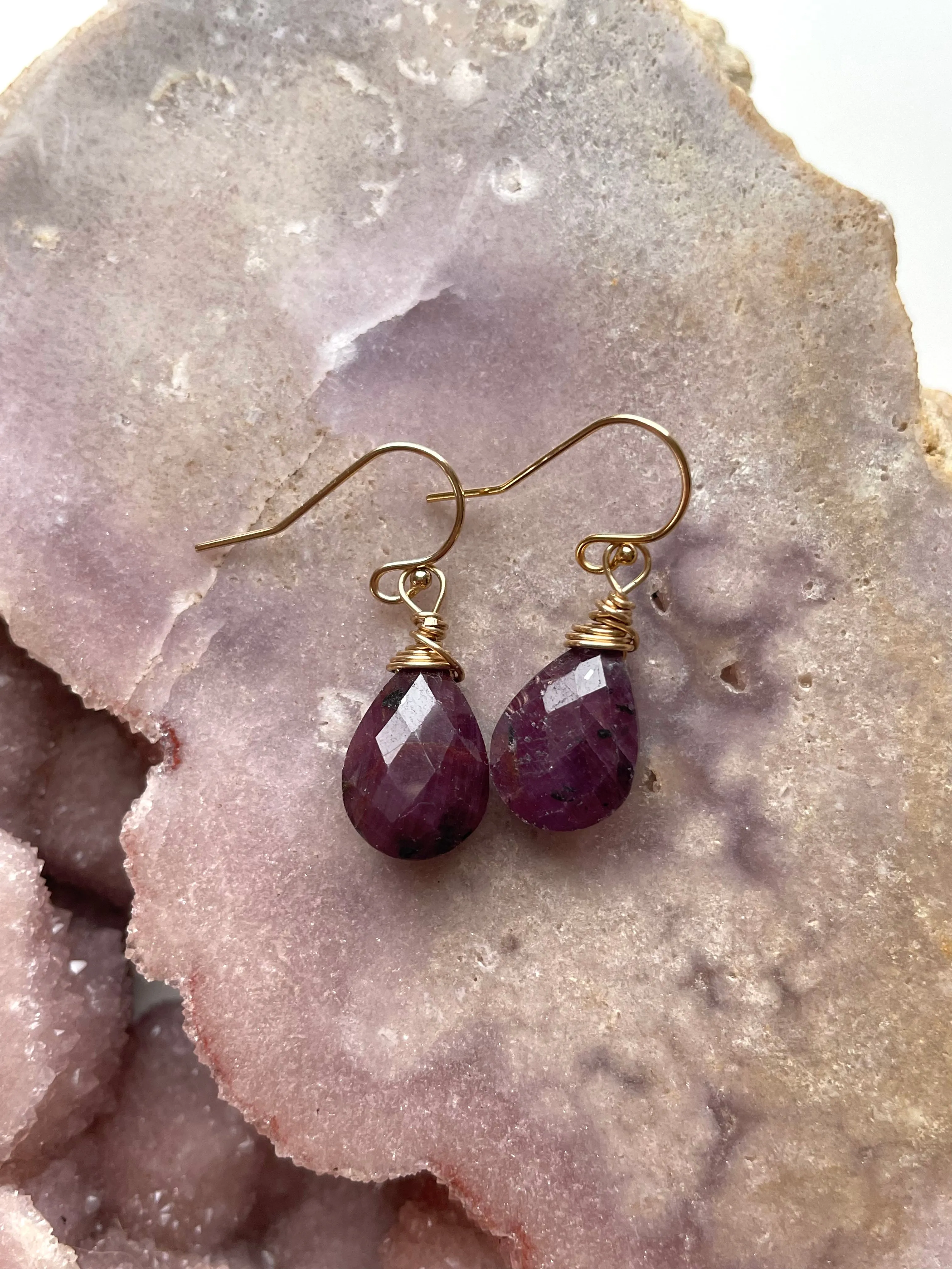 Ruby Teardrop Earrings