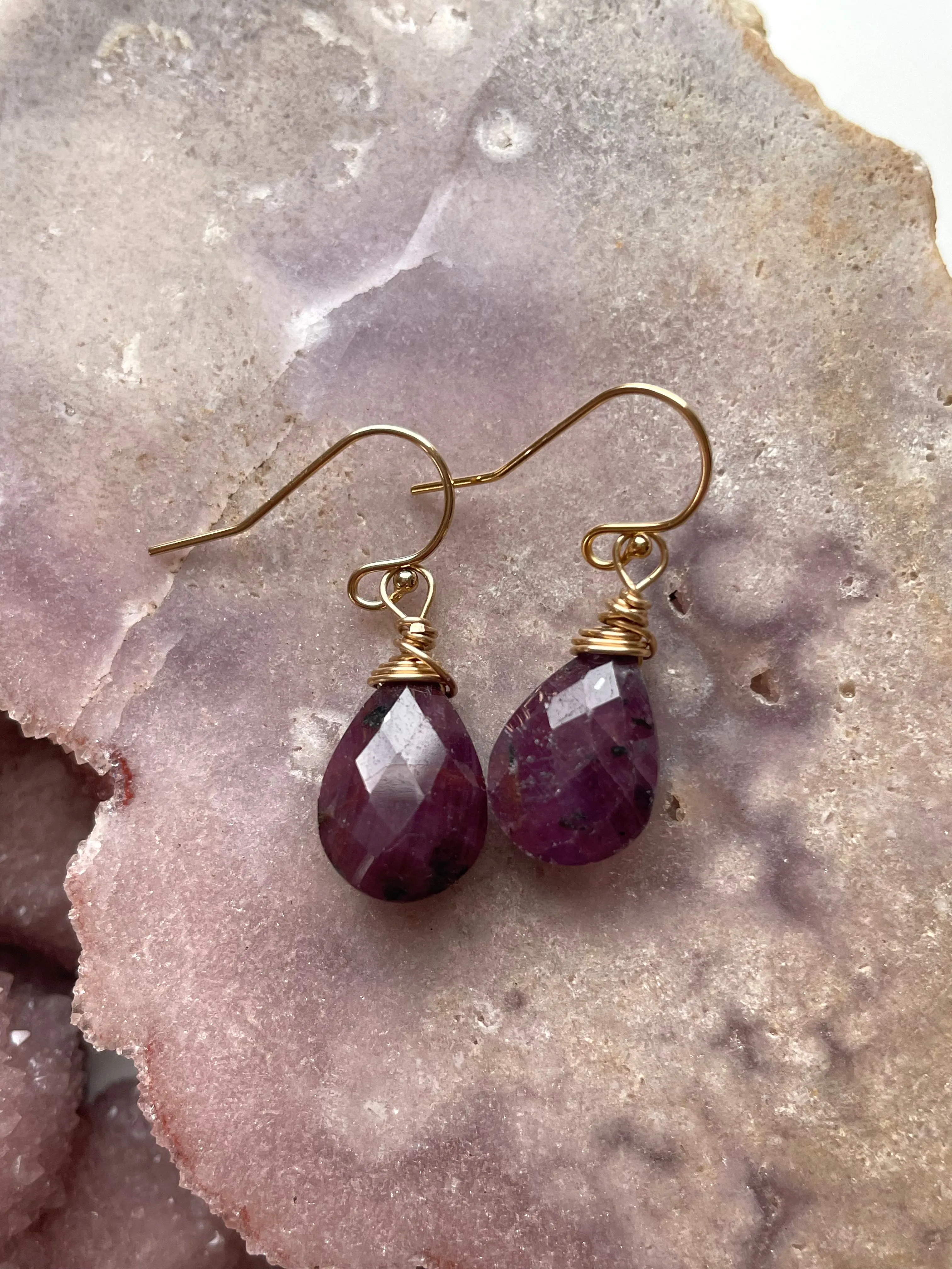 Ruby Teardrop Earrings