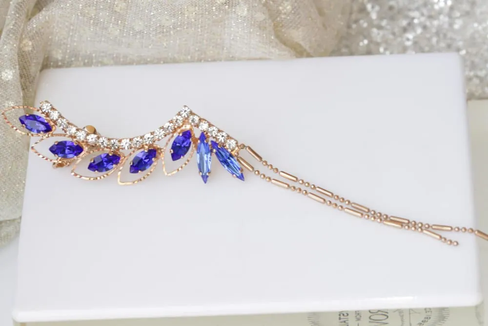 Sapphire Ear cuff earrings