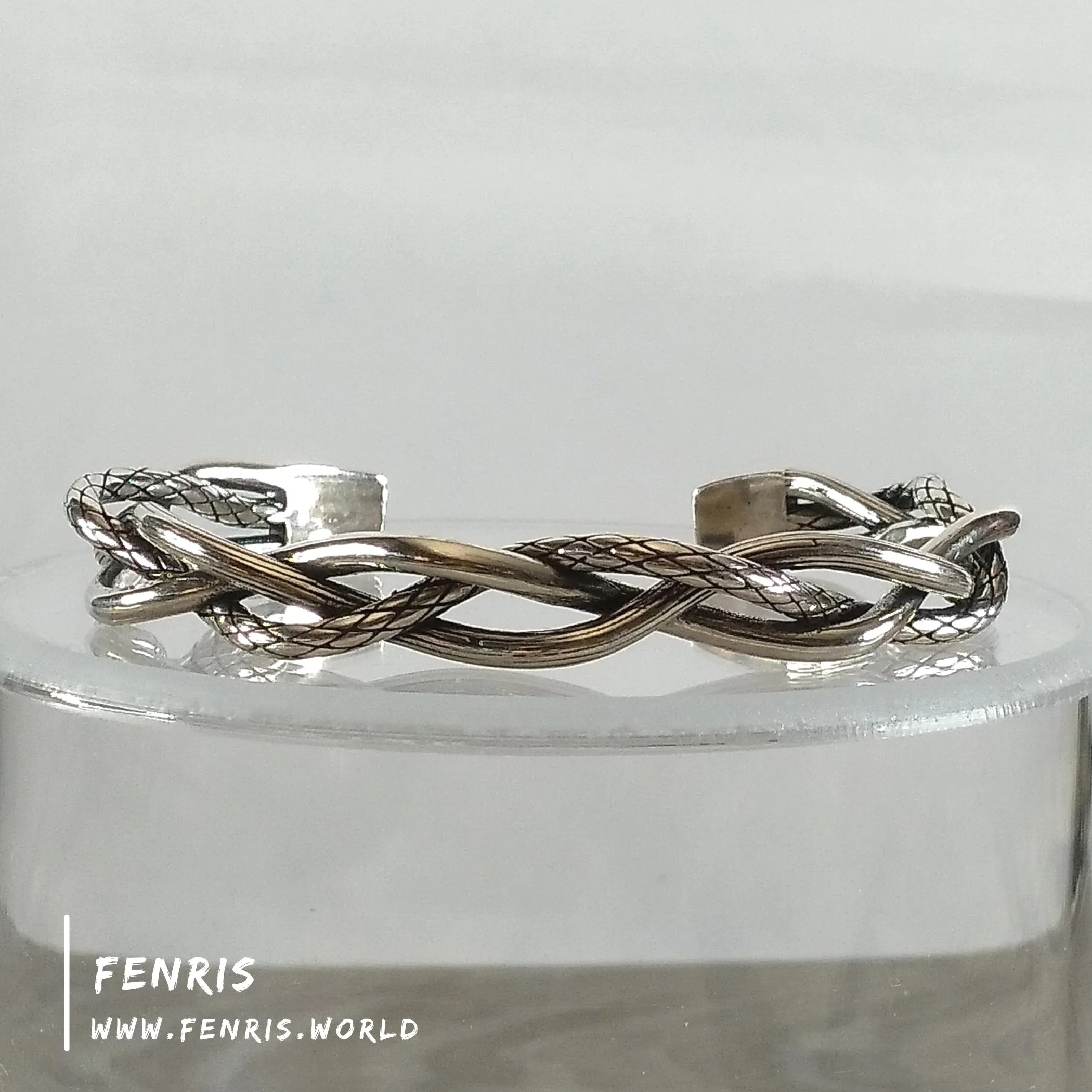 Silver Bracelet Organic Twist Cuff