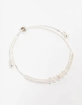 Silver Plated Tennis Marquise Baguette Bracelet