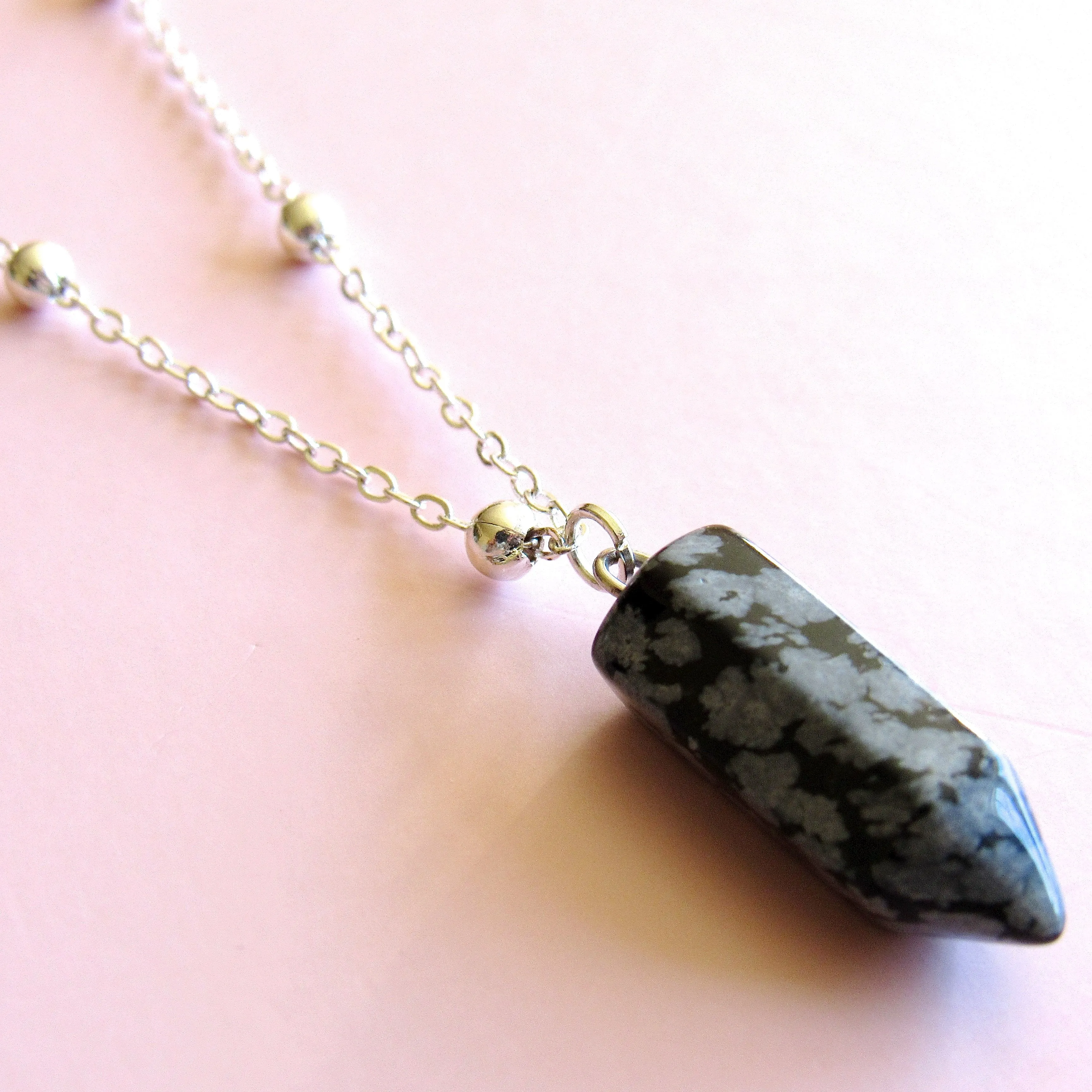 Snowflake Obsidian Bullet Chokers