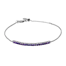 Sterling Silver Amethyst Adjustable Bracelet