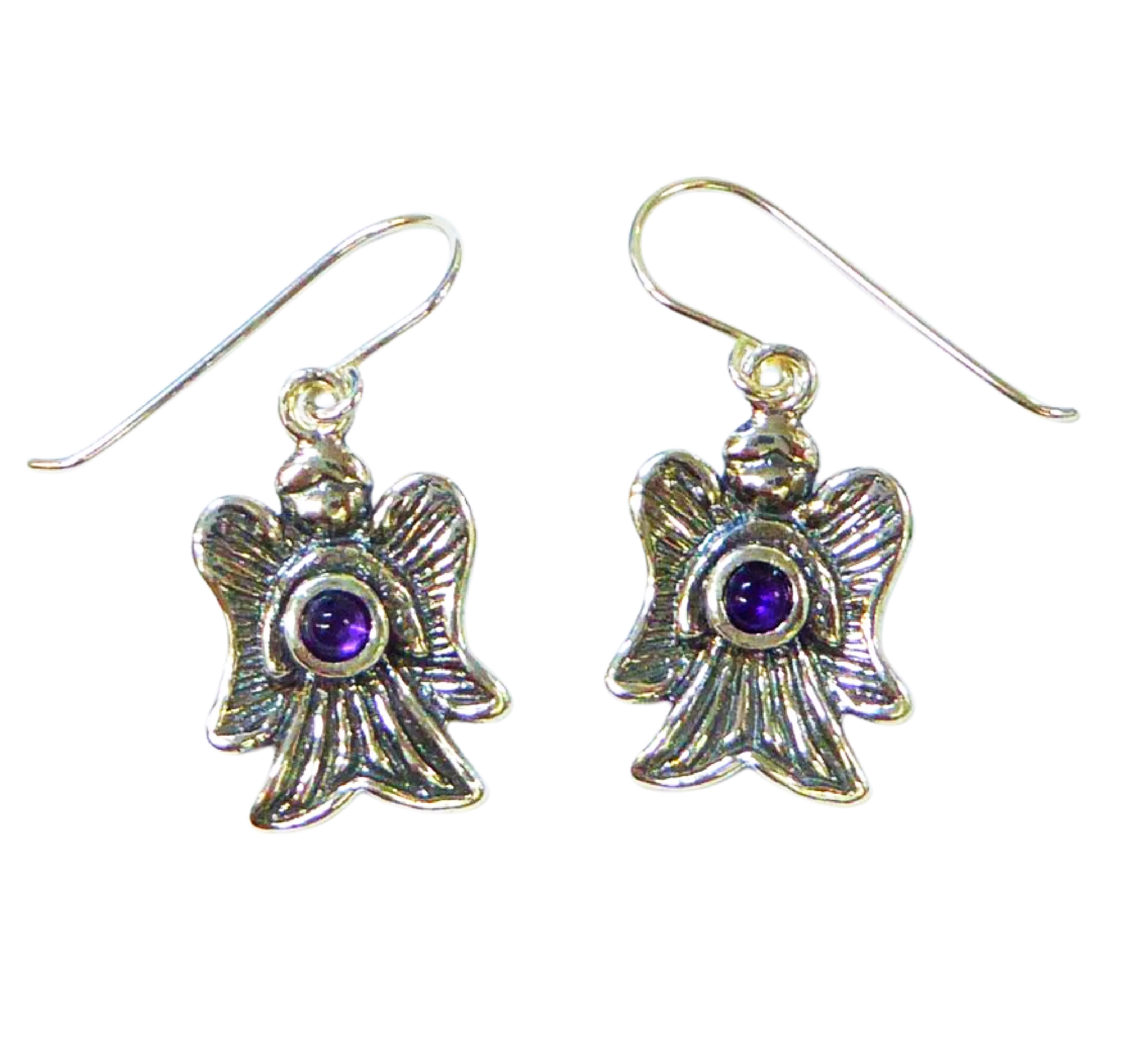 Sterling Silver Earrings for Women. Angels Israeli Jewelry Earrings set with gemstones