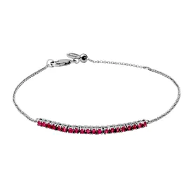 Sterling Silver Ruby Adjustable Bracelet