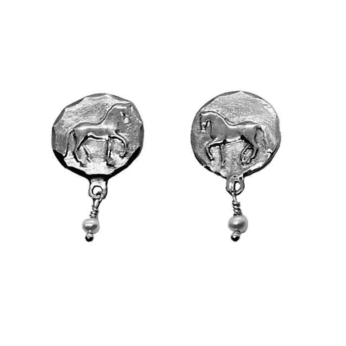 Studs Piaffe Dressage Horse Earrings Sterling Silver