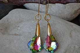 Teardrop green earrings