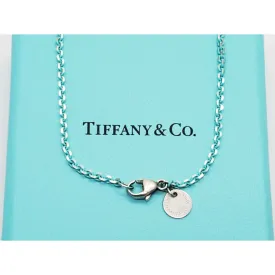 Tiffany & Co Blue Thin Sparkle Chain Necklace Sterling Silver 18" Long