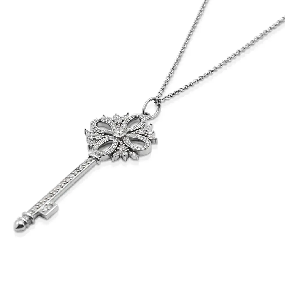 Tiffany & Co. Victoria Diamond Key Pendant On Necklace