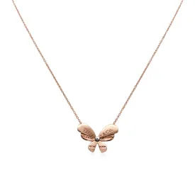 Tiffany Butterfly Pendant Necklace - 18ct Rose Gold & Sterling Silver