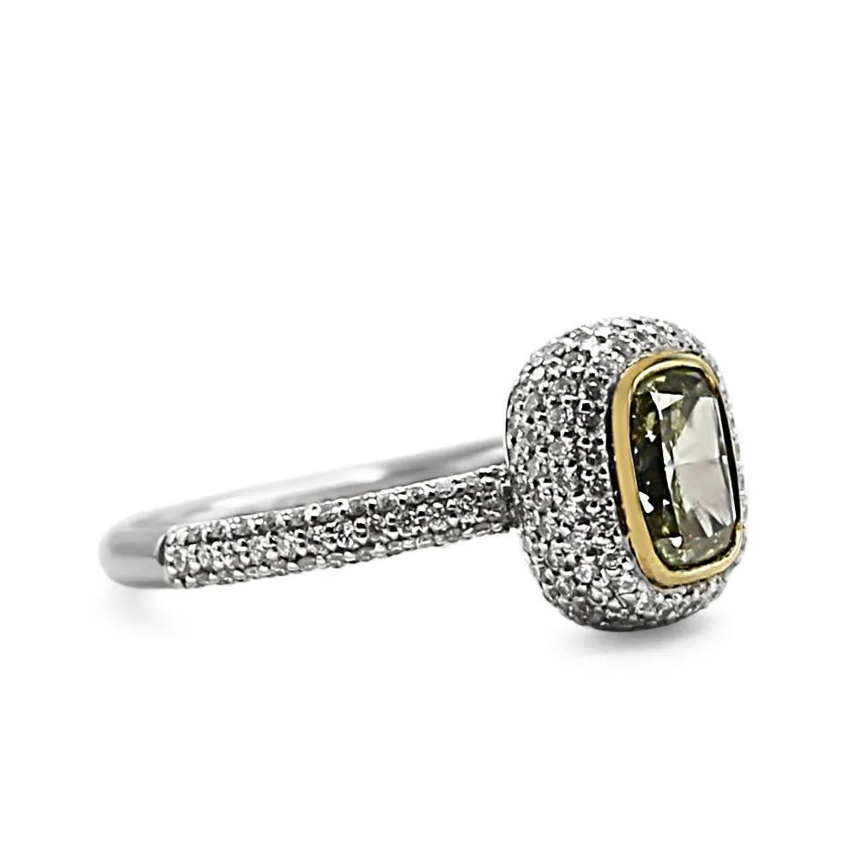 Tiffany Certificated 1.24cts VS2 Fancy Intense Yellow Diamond Ring