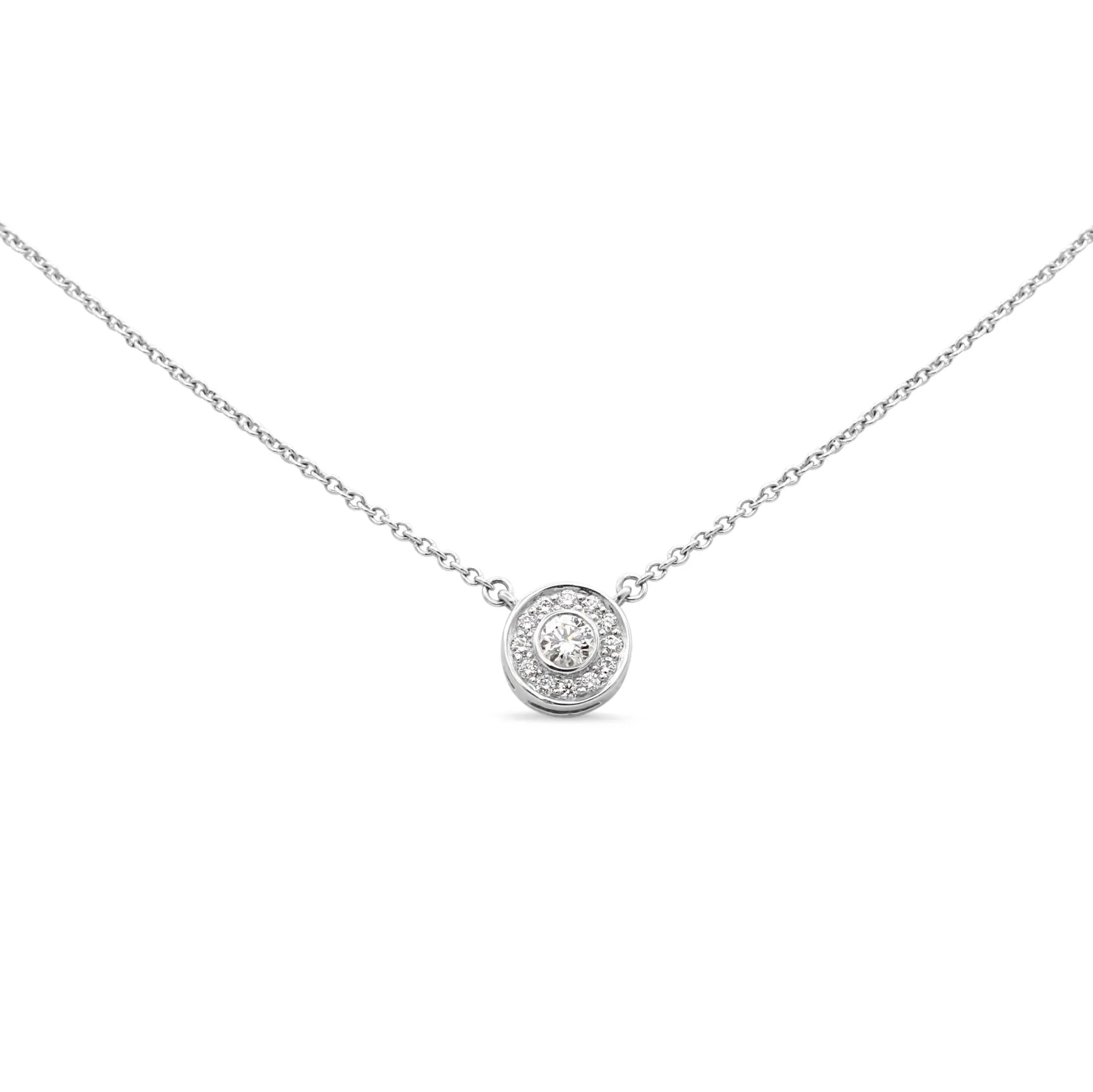 Tiffany Diamond Pendant Necklace 21" - Platinum