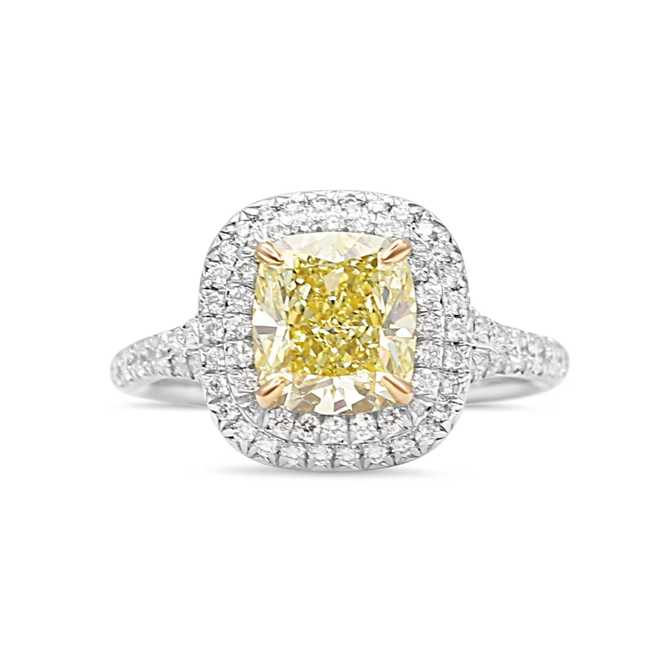 Tiffany Soleste Cushion-Cut Yellow Diamond Halo Engagement Ring