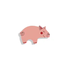 Wooden Pig Animal Magnet